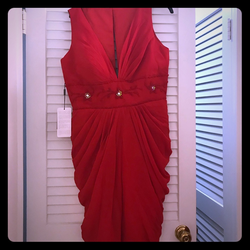 Red cocktail dress